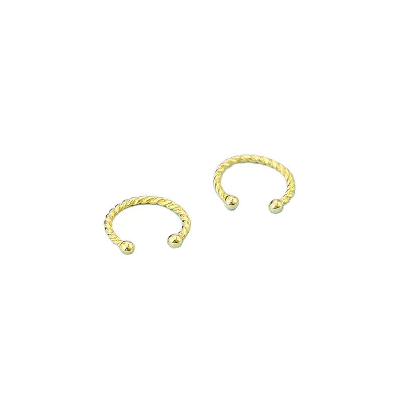 Minimalist Twisted Cuff Earrings Jewelry 925 Silver
