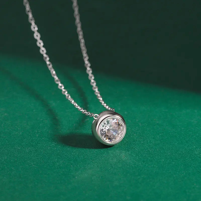 Sterling Silver Zircon Choker Necklace