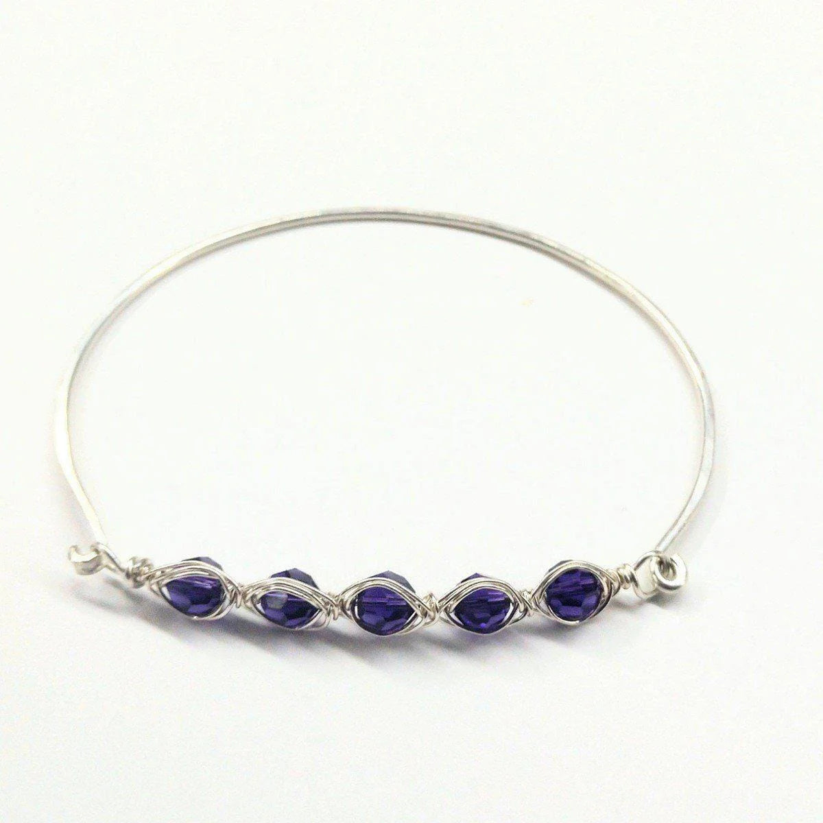 Larger Oval Shaped Swarovski Crystal Bar Bangle Bracelet
