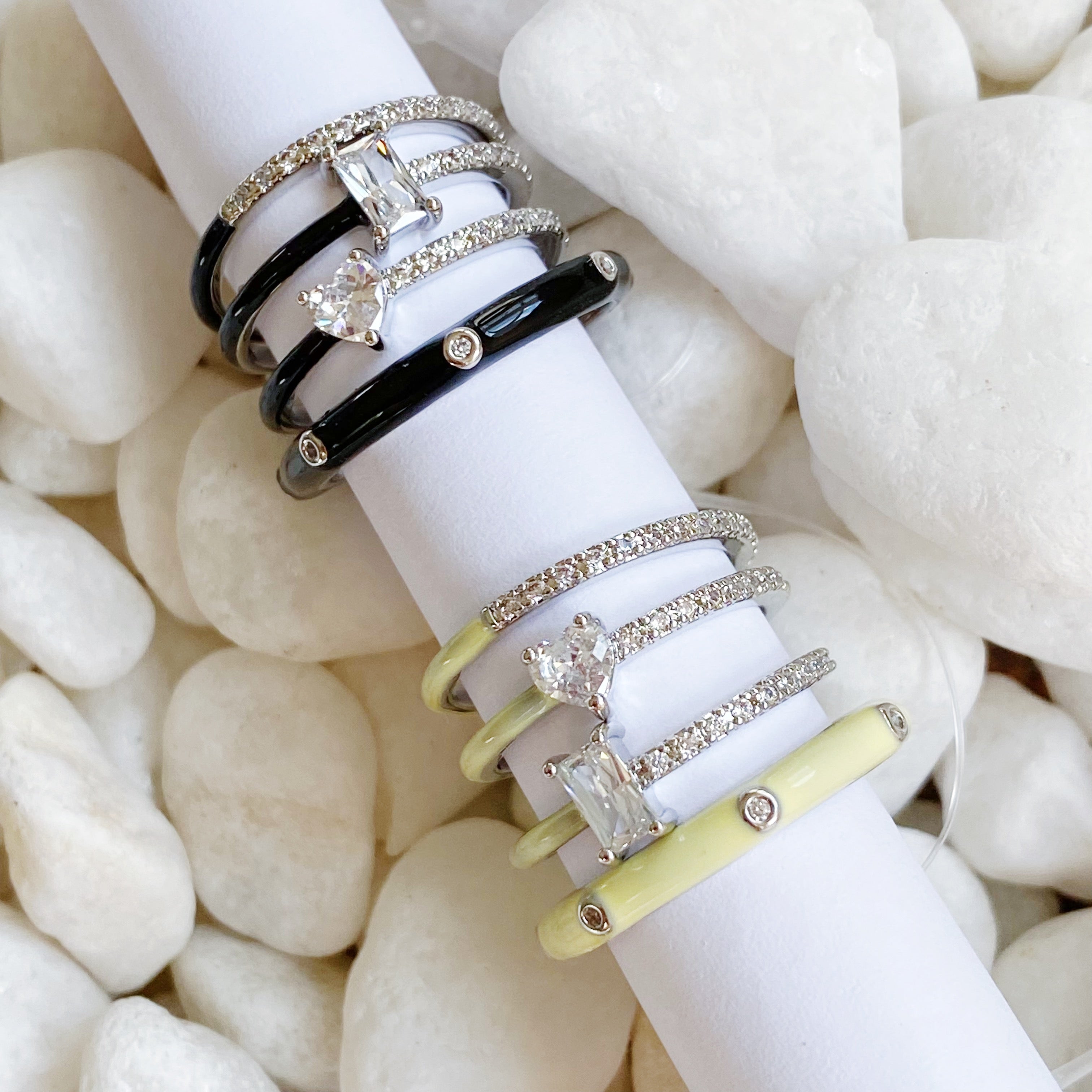 Pastel Glam Ring Set of 4