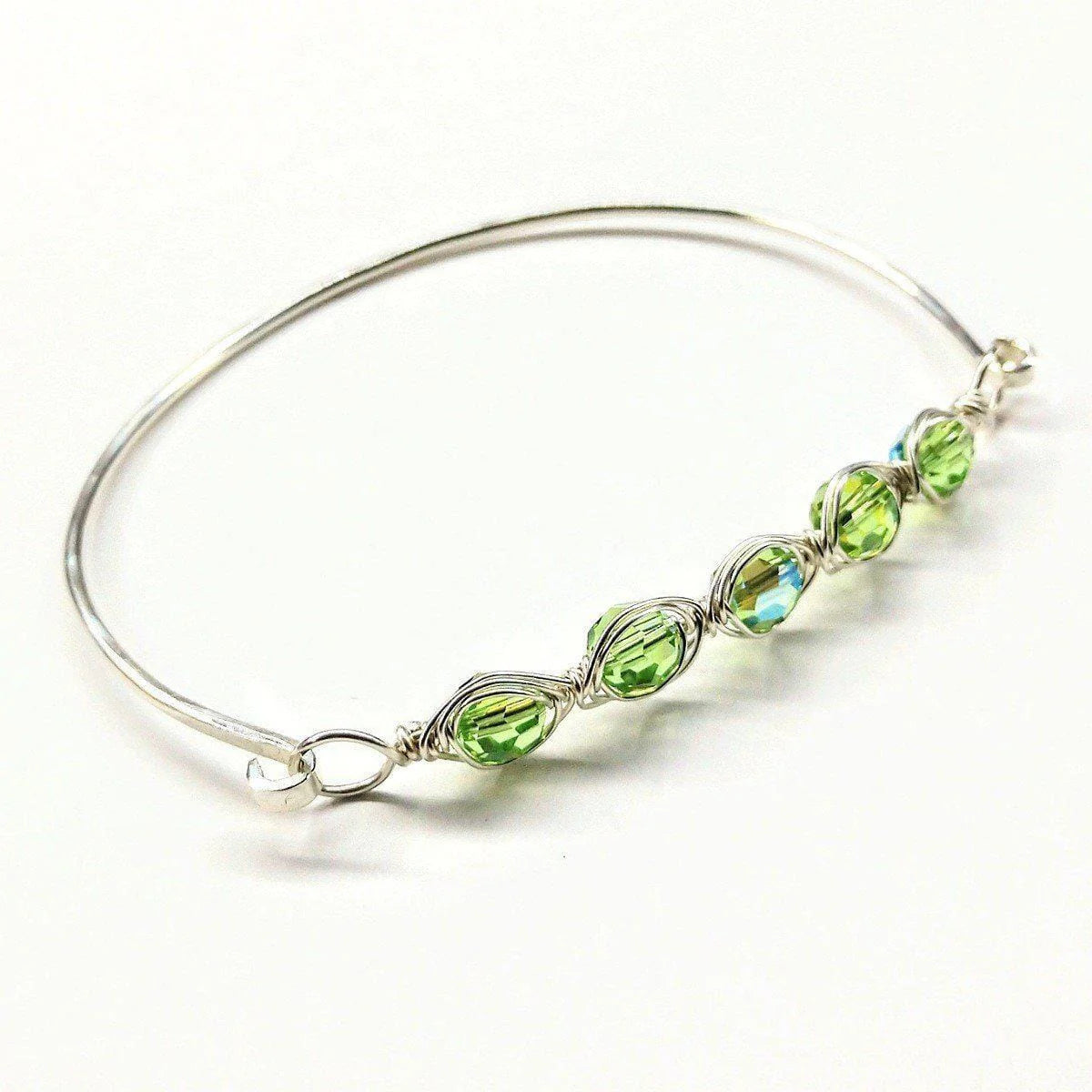 Larger Oval Shaped Swarovski Crystal Bar Bangle Bracelet