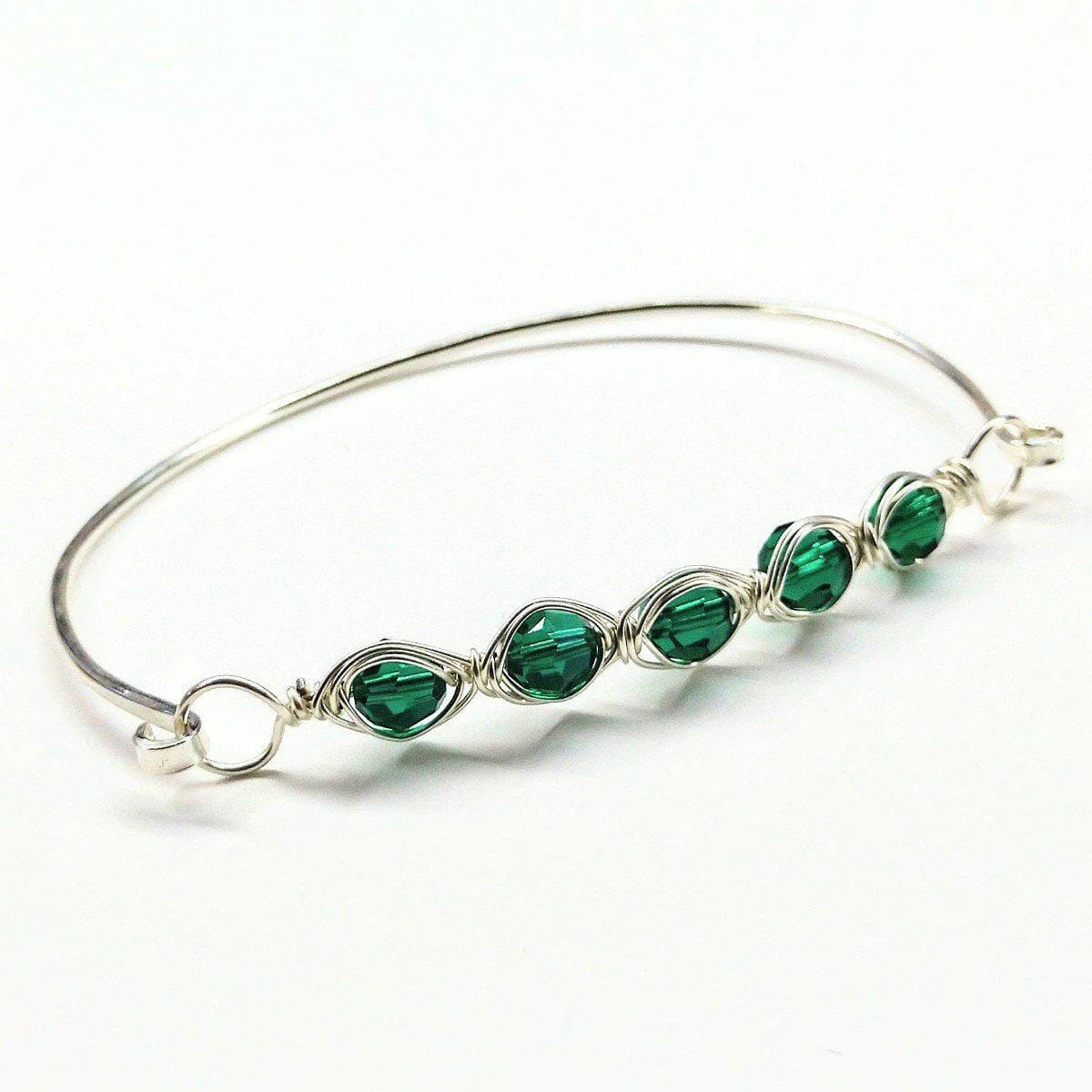 Larger Oval Shaped Swarovski Crystal Bar Bangle Bracelet