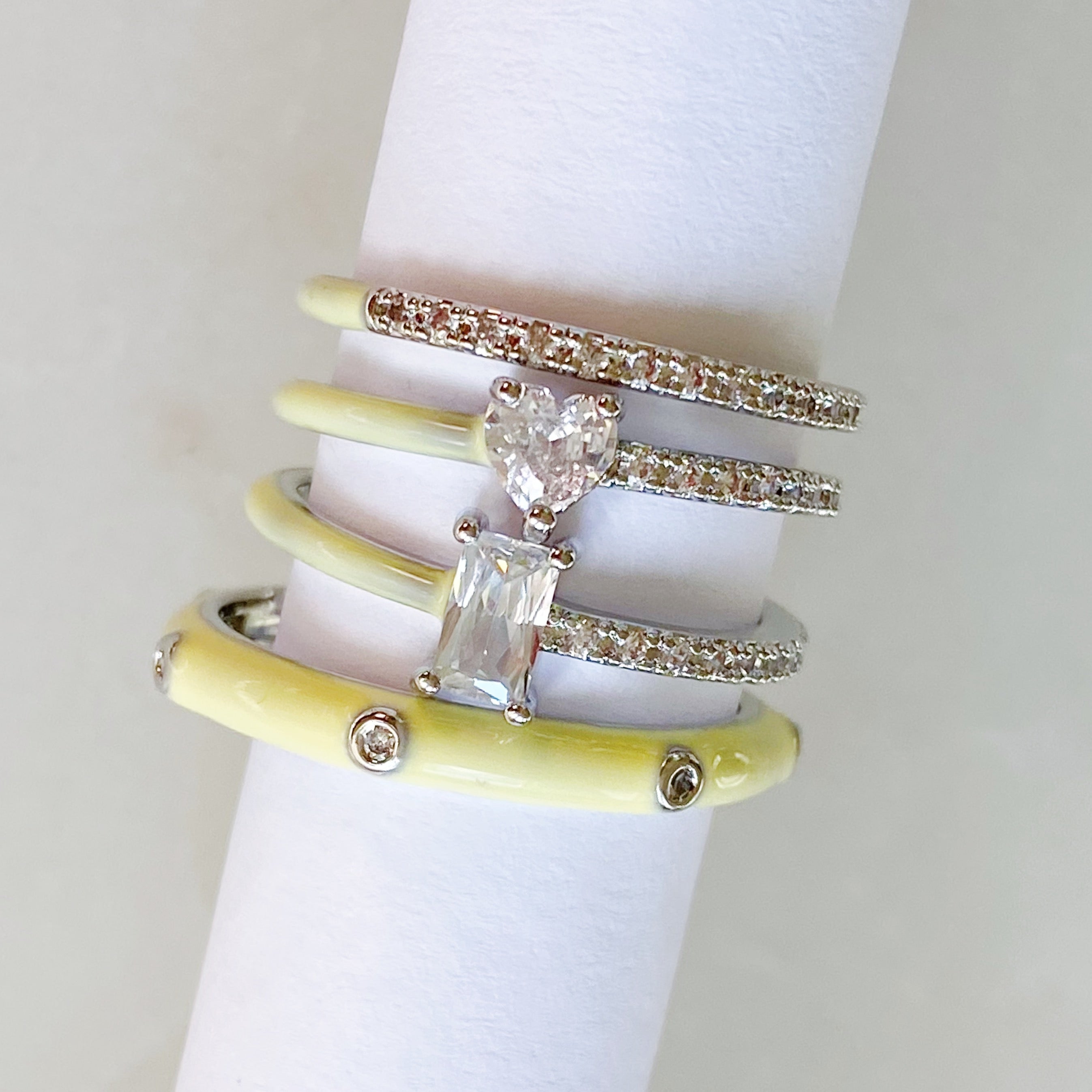 Pastel Glam Ring Set of 4