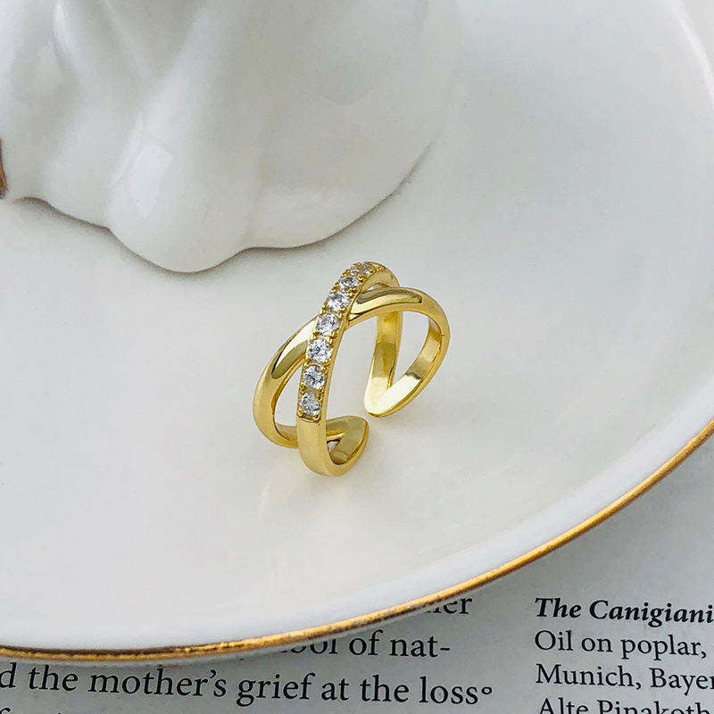 High Quality Gold Plated and Silver Adjustable Rings - 925 Jewelry Zircon Cross