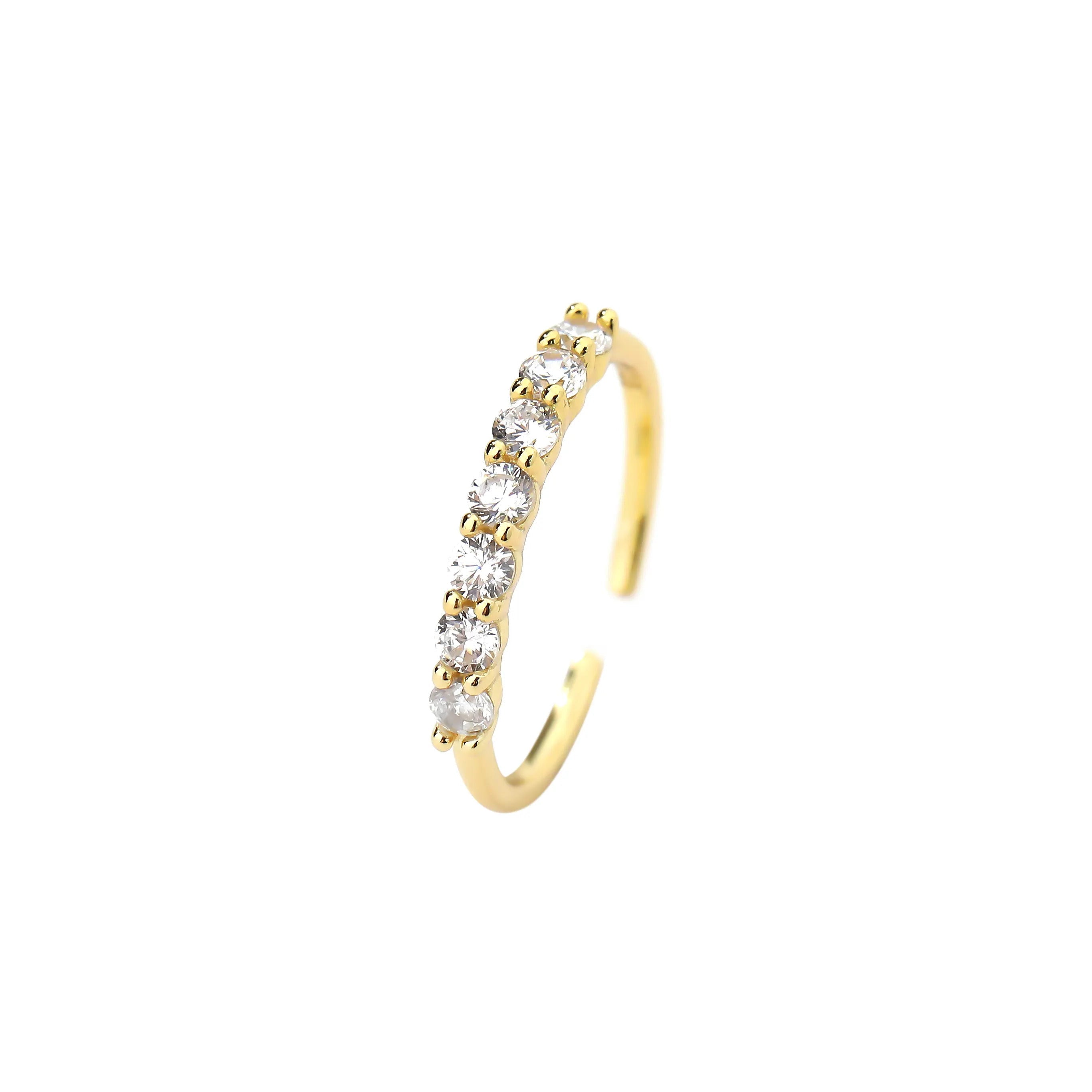 925 Sterling Silver round Zircon Rings