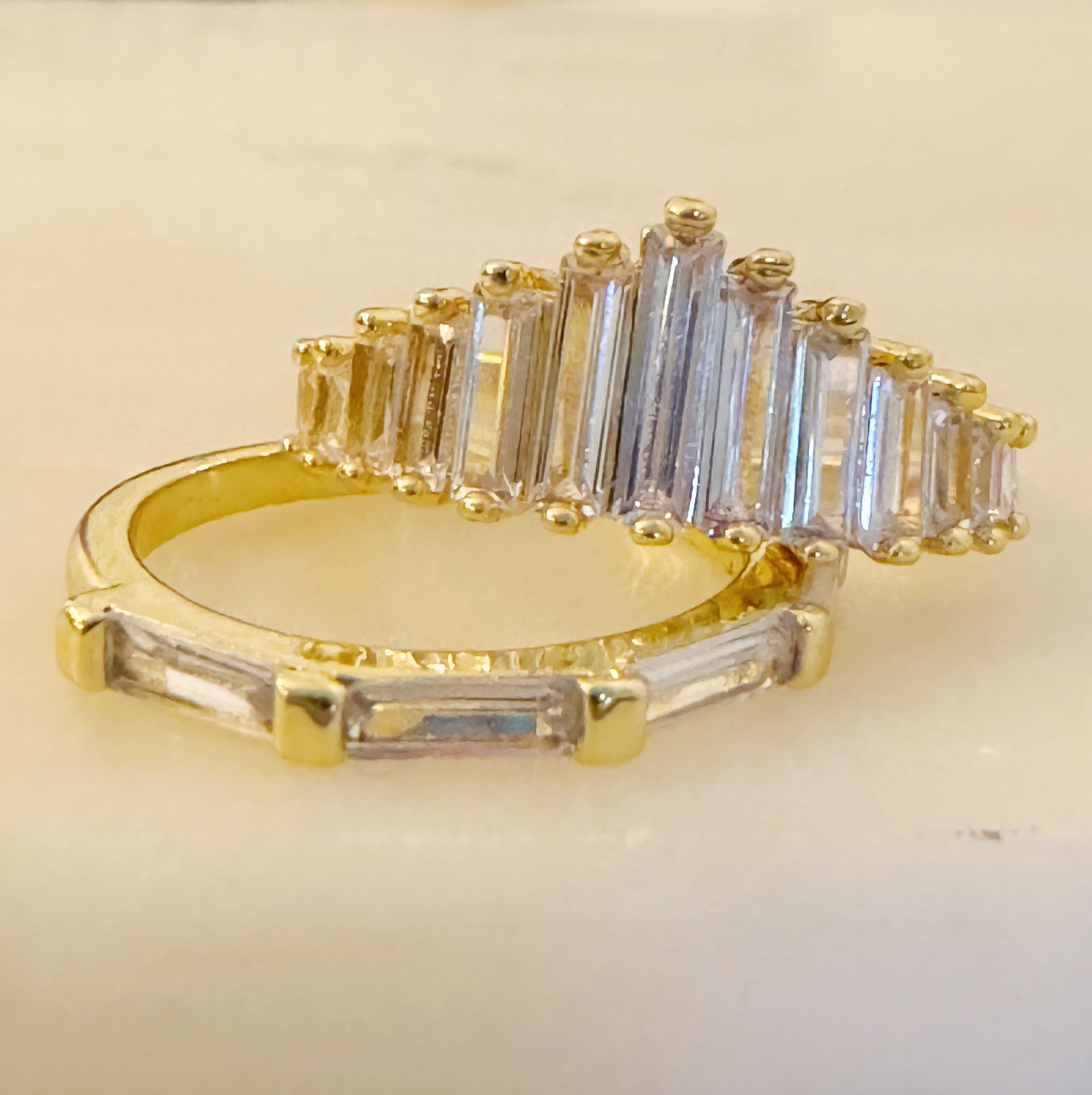 Crown Channel Ring Set of 2