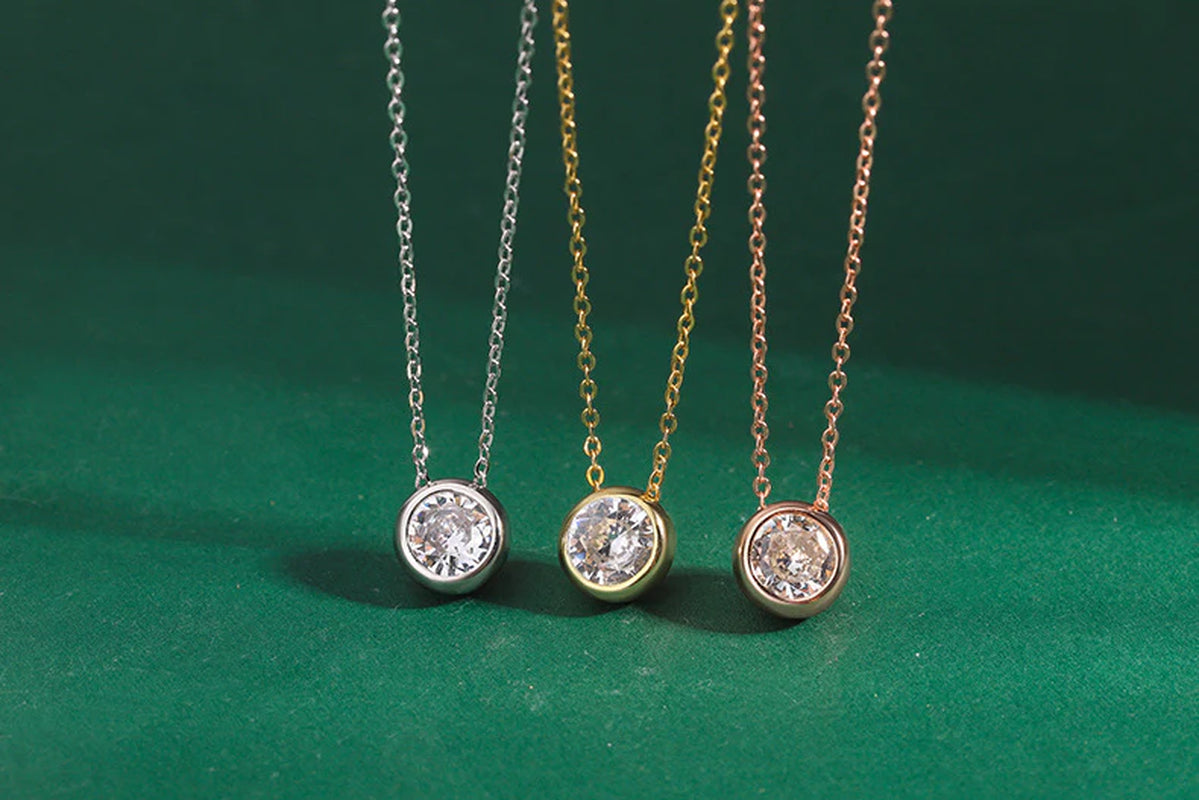 Sterling Silver Zircon Choker Necklace
