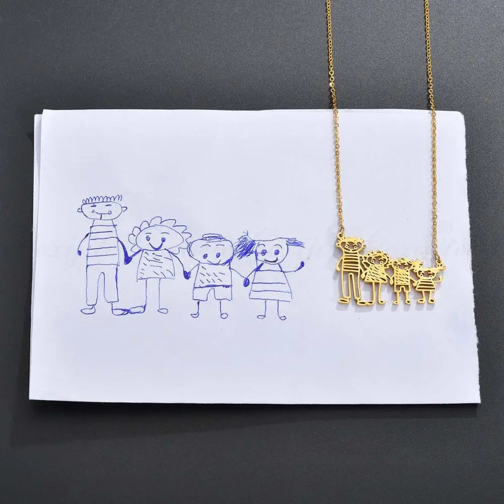 CREATE YOUR OWN DESIGN & DRAWINGS - Doodle Drawing Necklace - Custom Necklace